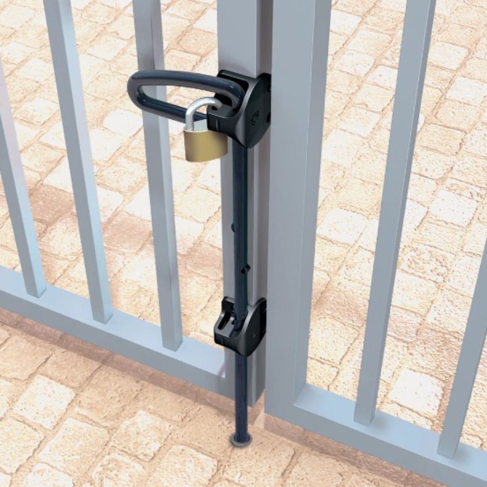 D&D Technologies Q-Bolt Drop Bolt for Wood and Vinyl Gates (Black)