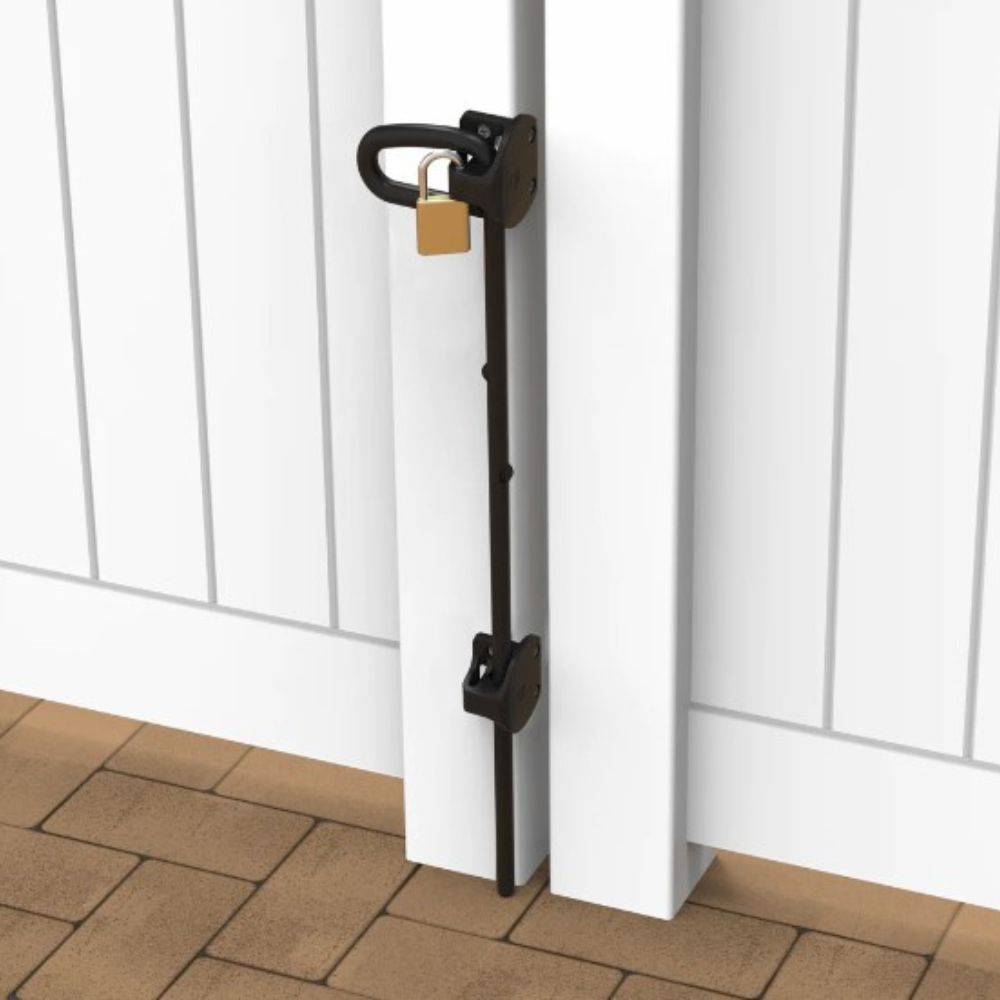 D&D Technologies Q-Bolt Drop Bolt for Wood and Vinyl Gates (Black)