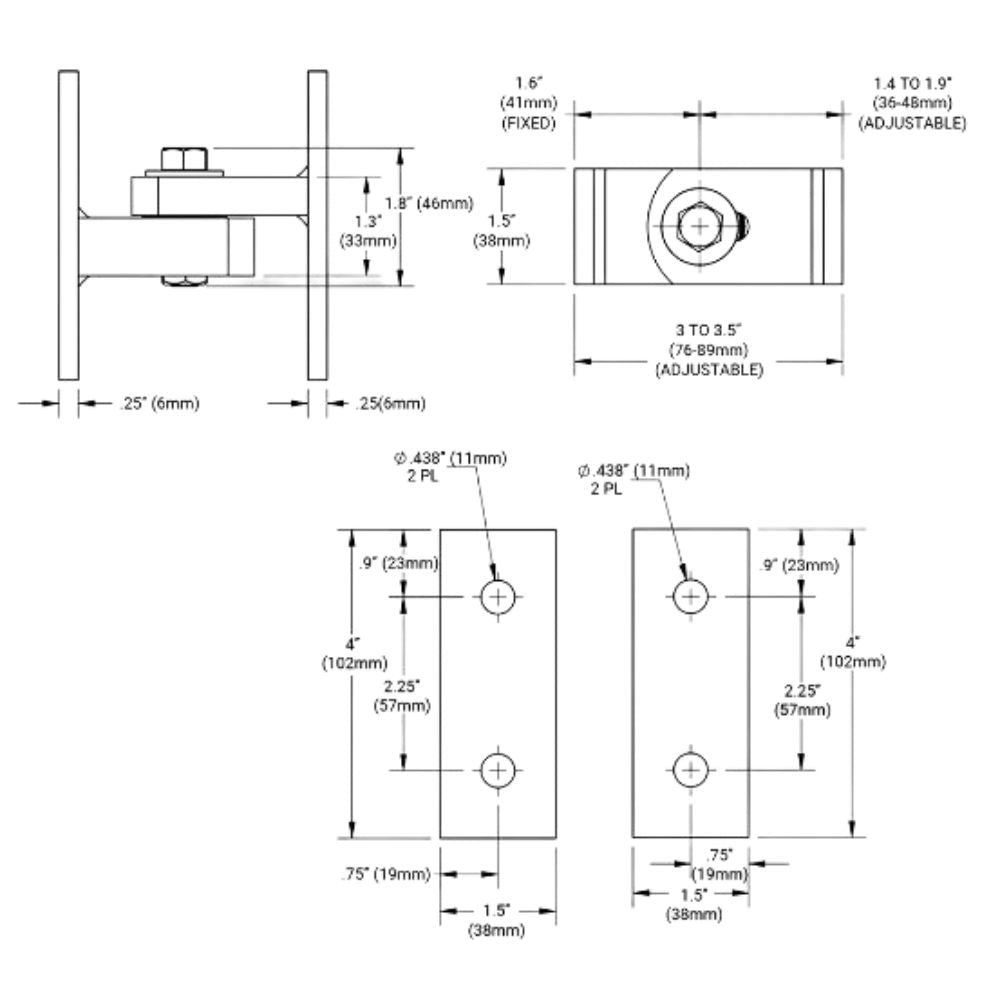 D&D Technologies Shut It Baby Bolt-On BadAss Gate Hinge CI3750