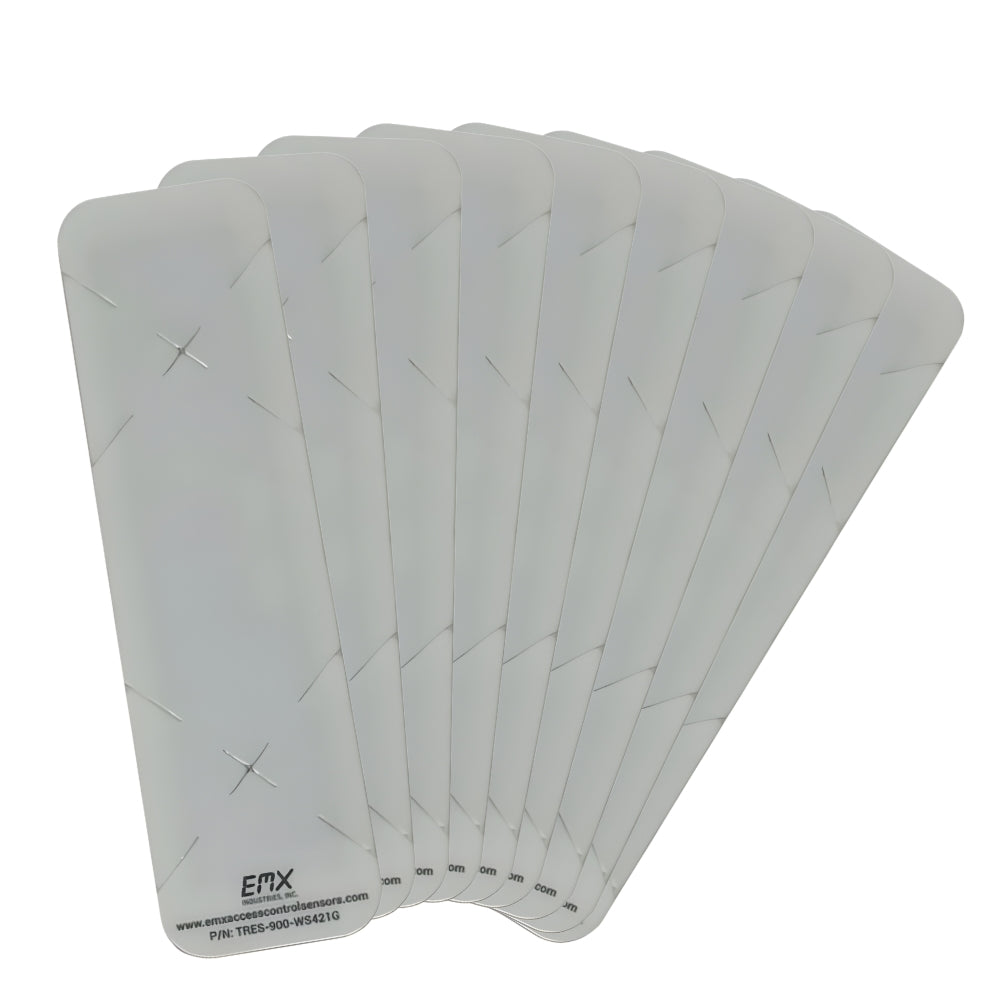 EMX K-TRES-900-WS421G-50 UHF RFID Windshield Tag with EMX Logo - White (Pack of 50) | All Security Equipment