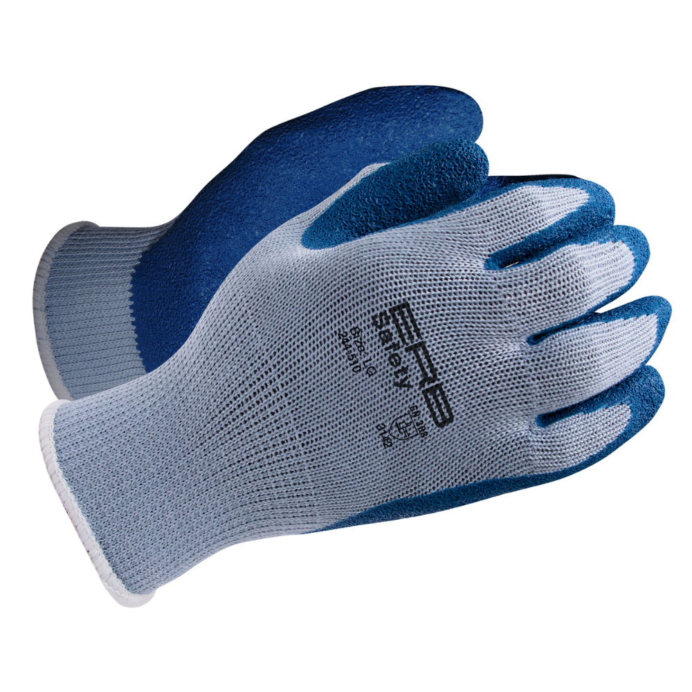 ERB Safety 244-510 String Latex Crinkle Glove (Blue)