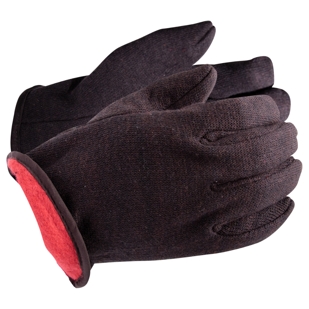 ERB Safety 336-011 Brown Jersey Blend Red Lined Glove (Pack of 48) | ERB-14470