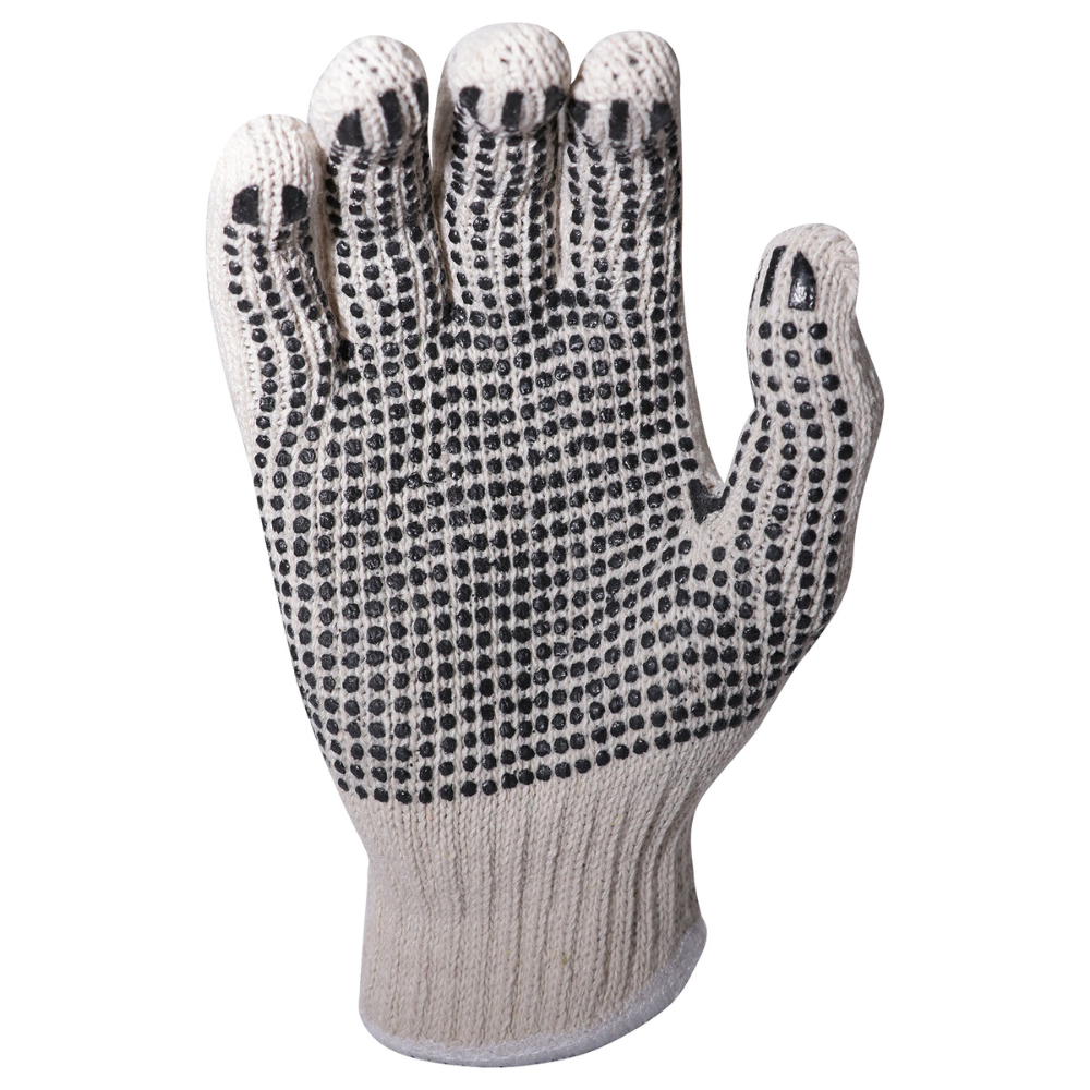 ERB Safety 343-310 String Blend PVC Dots 1 Side Glove (White)