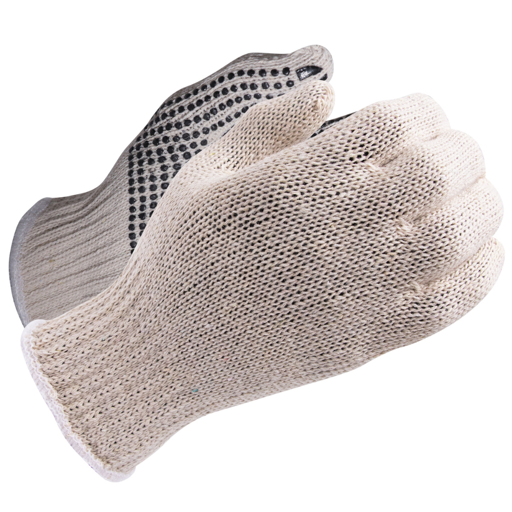 ERB Safety 343-310 String Blend PVC Dots 1 Side Glove (White)