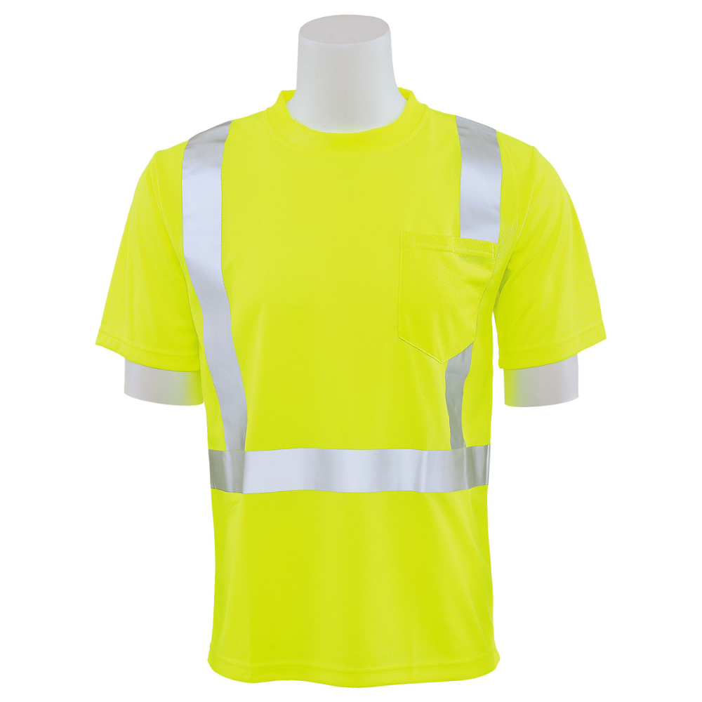 ERB Safety 9006S Class 2 Birdseye Mesh Short SLV T-Shirt (Lime)