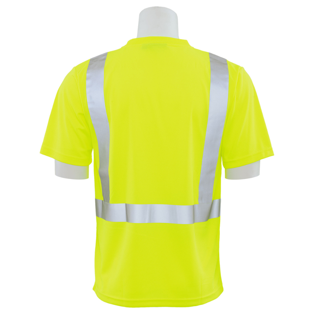 ERB Safety 9006S Class 2 Birdseye Mesh Short SLV T-Shirt (Lime)