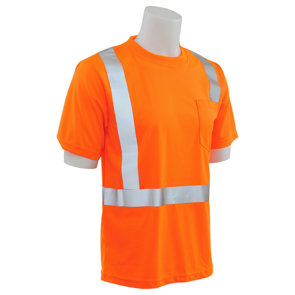 ERB Safety 9006S Class 2 Birdseye Mesh Short SLV T-Shirt (Orange)
