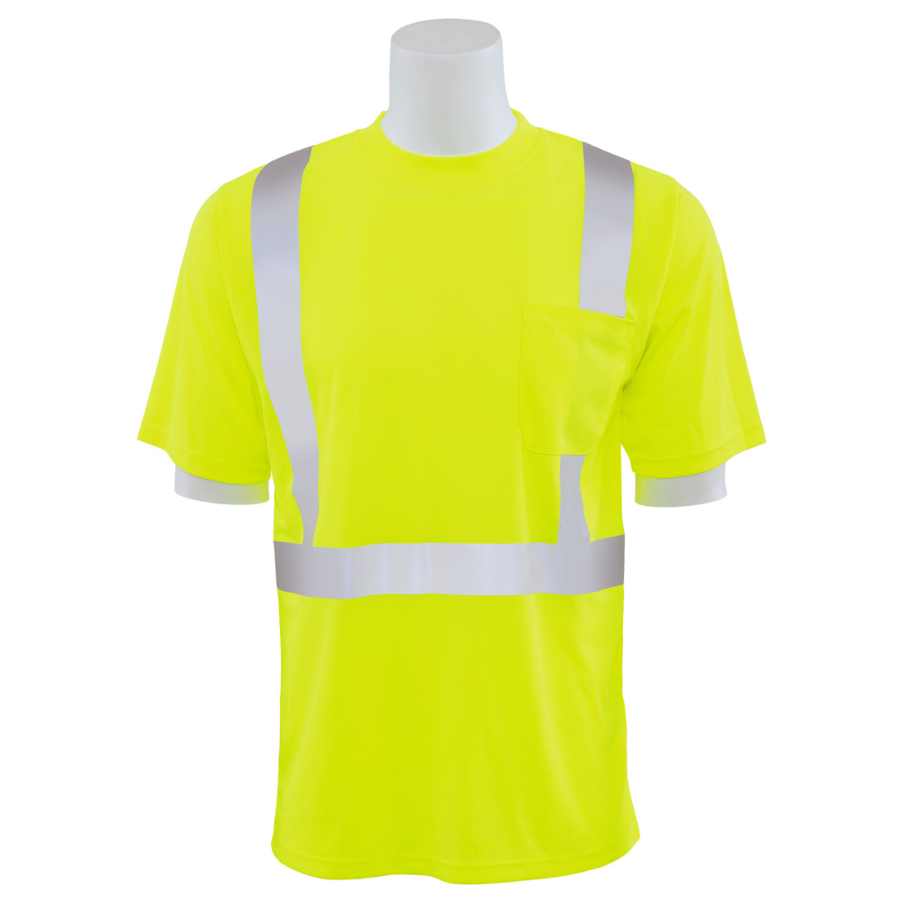 ERB Safety 9006S Class 2 Birdseye Mesh Short SLV Tall T-Shirt (Lime)