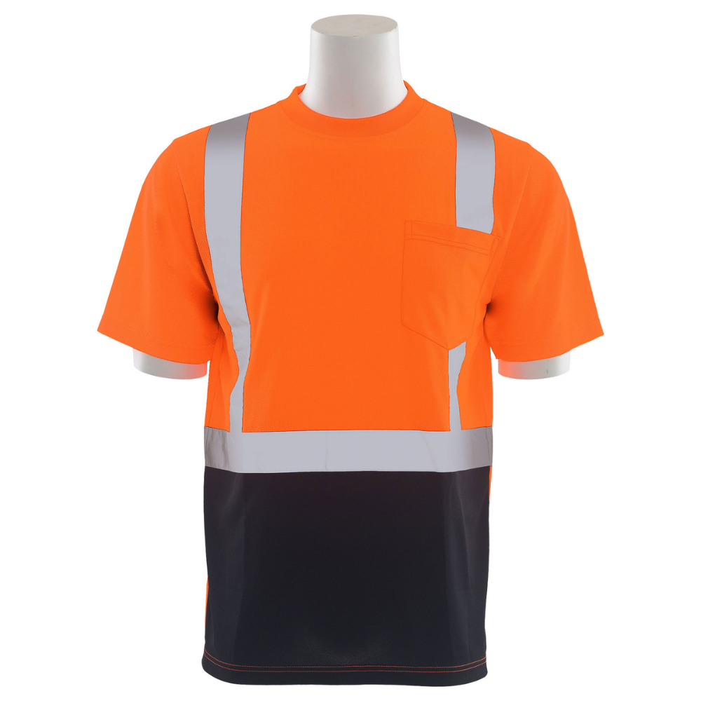 ERB Safety 9006SB Class 2 Short Sleeved T shirt with Black Bottom (Orange)