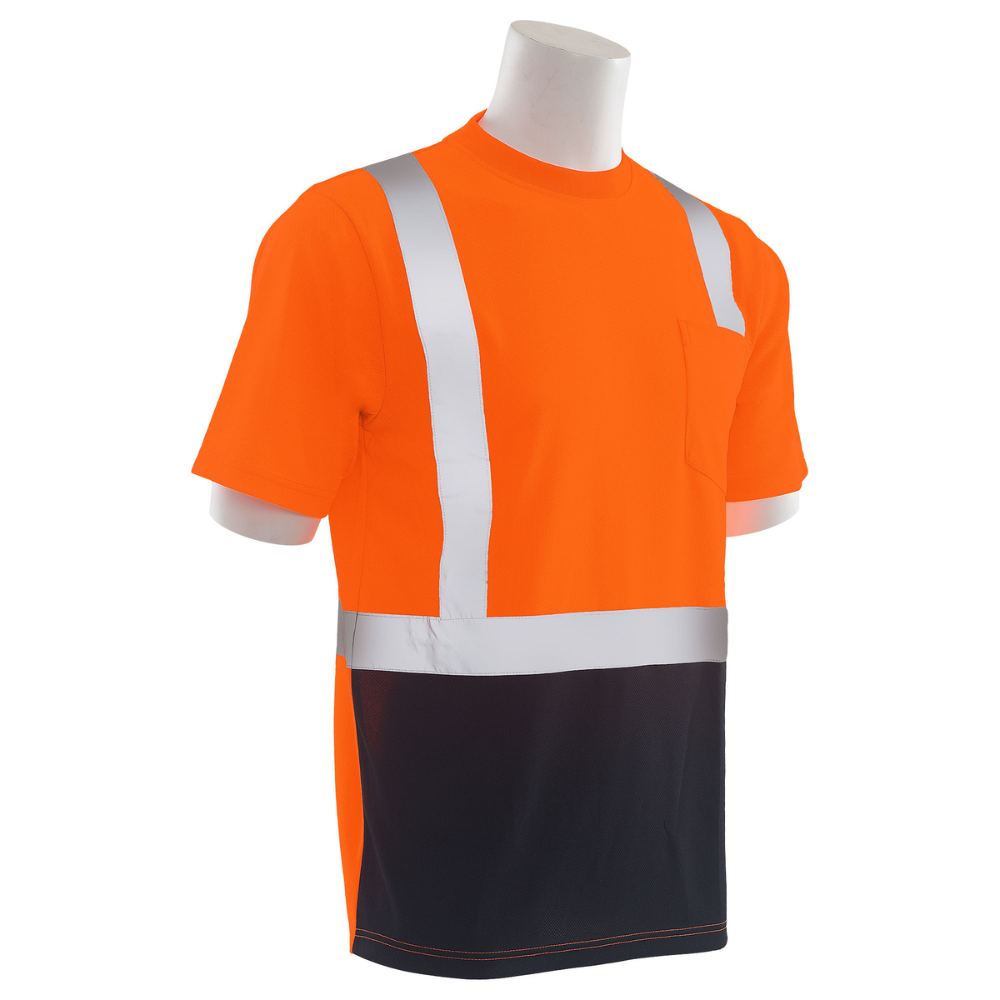 ERB Safety 9006SB Class 2 Short Sleeved T shirt with Black Bottom (Orange)