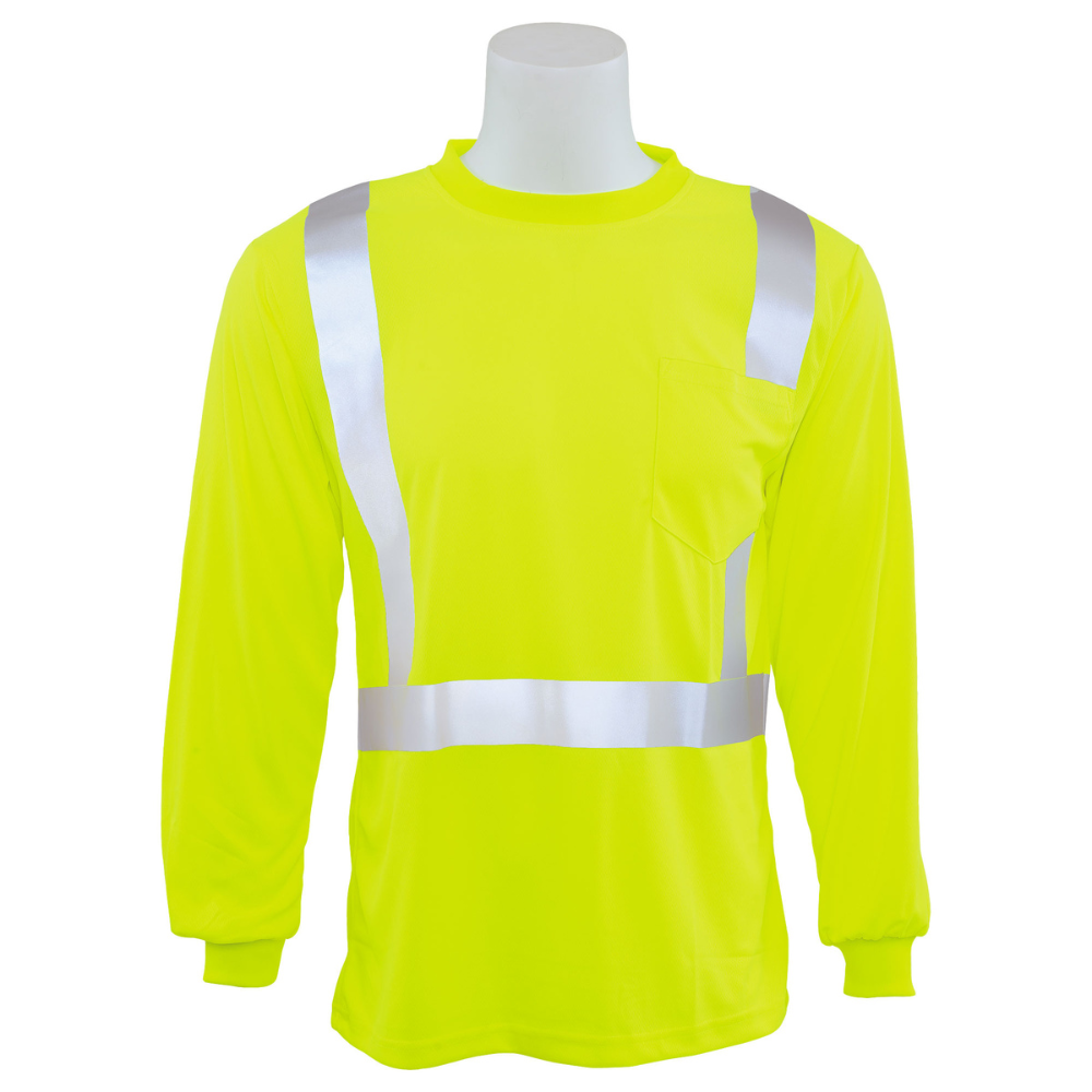 ERB Safety 9007S 107 Type R Class 2 Long Sleeved T-shirt (Lime)