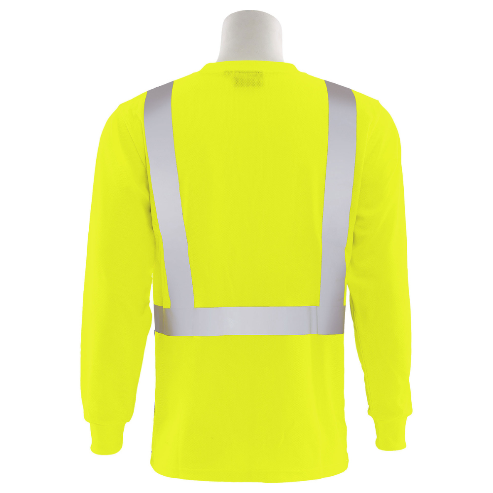 ERB Safety 9007SB Class 2 Long Sleeved T-Shirt with Black Bottom (Lime)