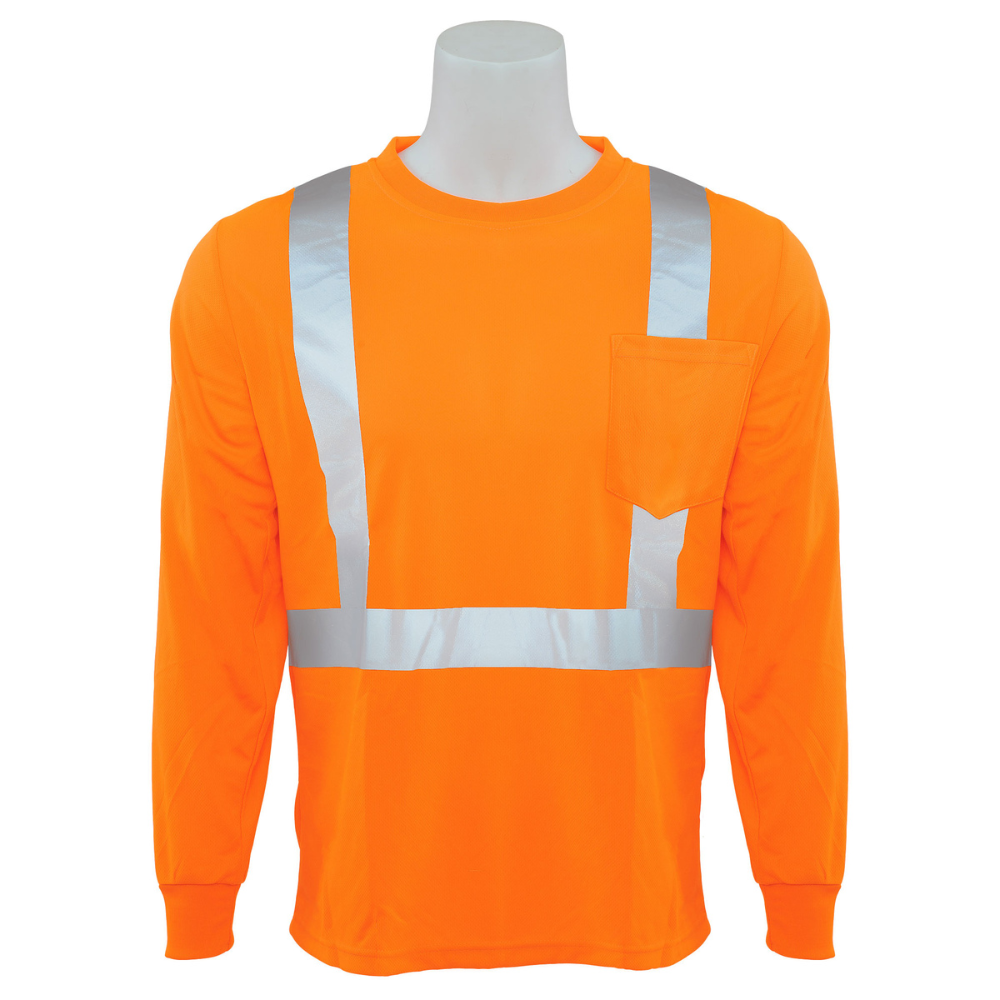 ERB Safety 9007S ANSI/ISEA Type R Class 2 Long Sleeved T-shirt (Orange)