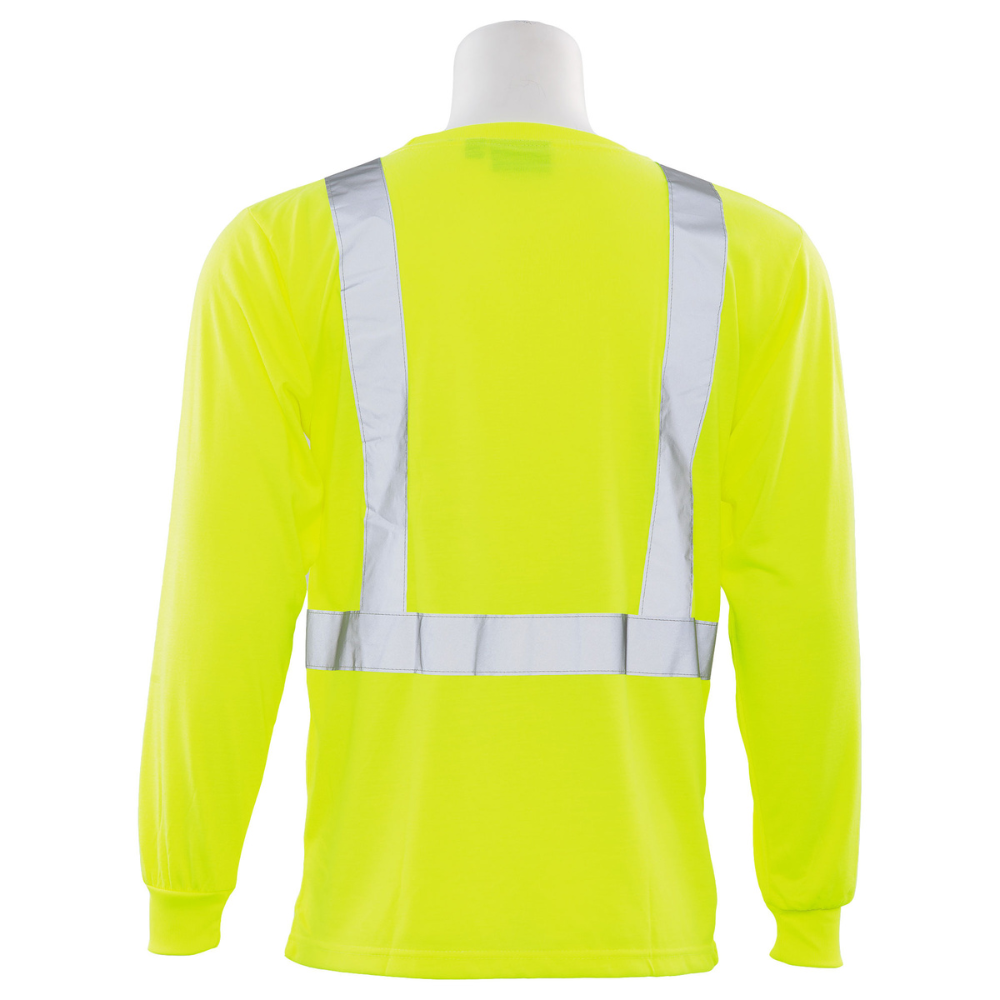 ERB Safety 9601S Long Sleeved T-shirt w/ Reflective Trim (Lime)