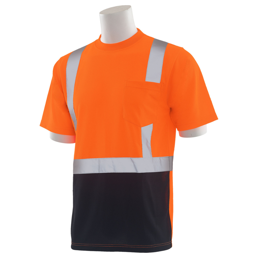 ERB Safety 9601SB Short Sleeved T-shirt w/ Black Bottom (Orange)