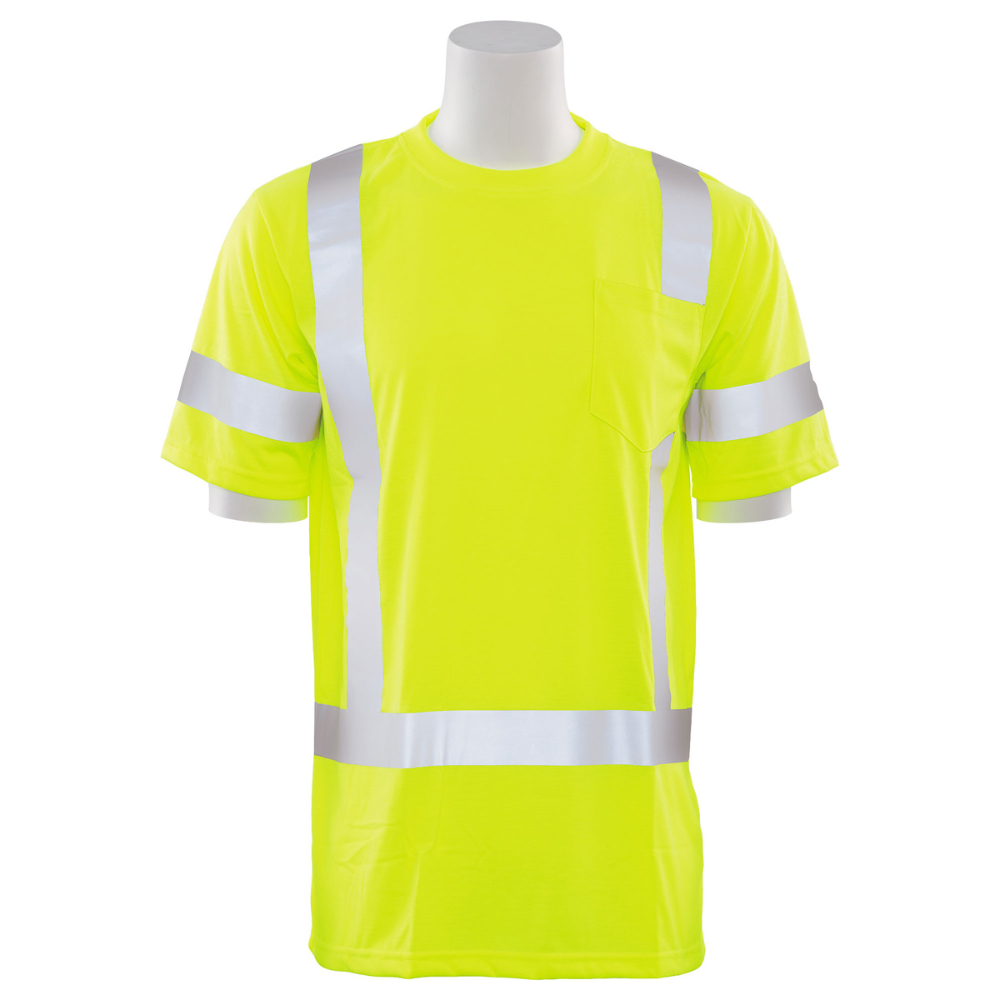 ERB Safety 9801S Short Sleeved T-shirt w/ Reflective Trim (Lime) 