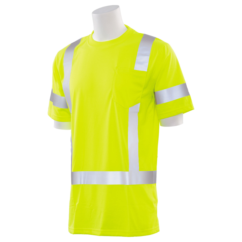 ERB Safety 9801S Short Sleeved T-shirt w/ Reflective Trim (Lime) 