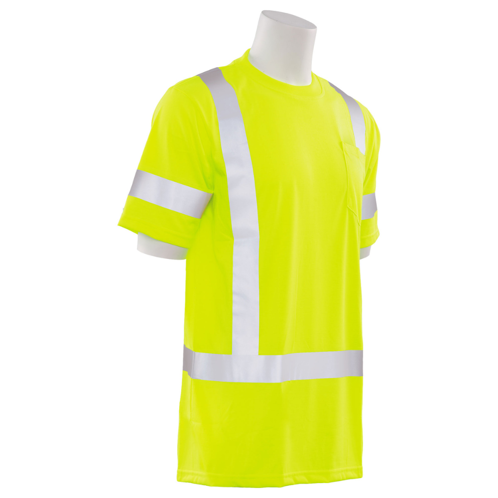 ERB Safety 9801S Short Sleeved T-shirt w/ Reflective Trim (Lime) 