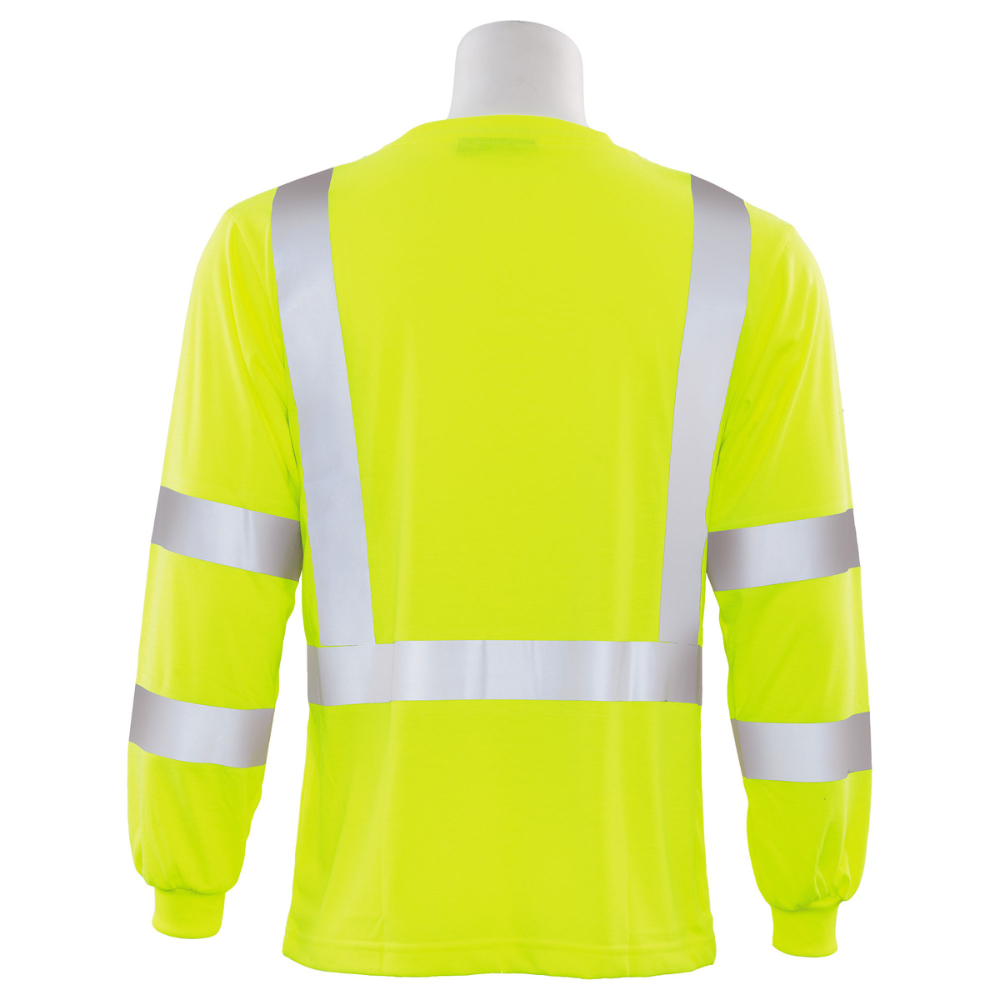 ERB Safety 9802S Long Sleeved T-shirt w/ Reflective Trim (Lime)