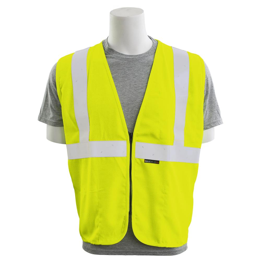 ERB Safety IFR150Z Type R, Class 2 Inherent flame-resistant Safety Vest Solid (Hi-Viz Lime)