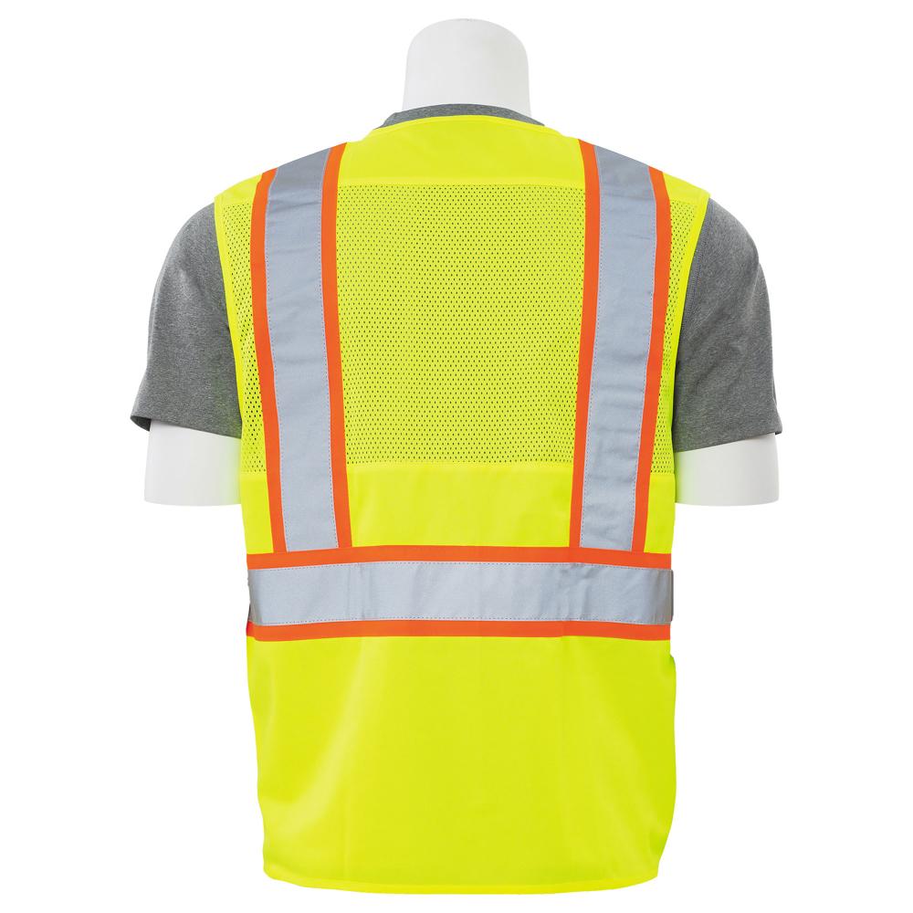 ERB Safety S149 ANSI Type R, Class 2 Contrasting Trim Vest, Lime