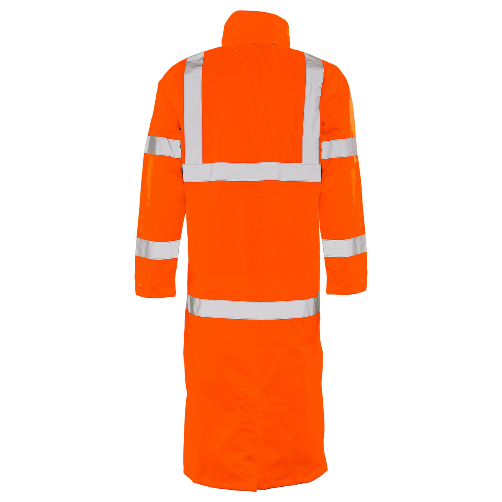 ERB Safety S163 Class 3 Long Rain Coat (Hi-Viz Orange) Pack of 2