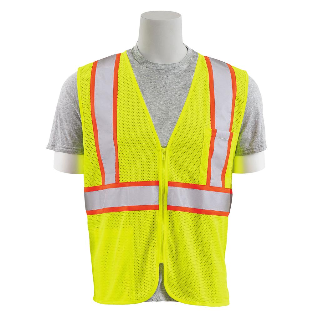 ERB Safety S195C Flame Retardant Vest with Contrasting Trim (Lime)