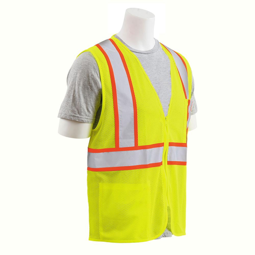 ERB Safety S195C Flame Retardant Vest with Contrasting Trim (Lime)