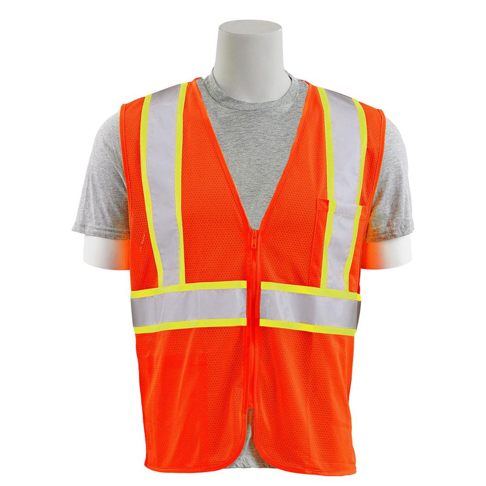 ERB Safety S195C Flame Retardant Vest with Contrasting Trim (Orange)