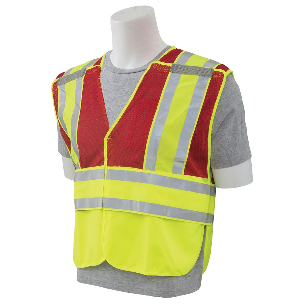 ERB Safety S340 Type P, Class 2 Public Safety 5-Point Break-Away Safety Vest (Red) Pack of 6