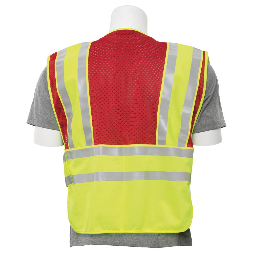 ERB Safety S340 Type P, Class 2 Public Safety 5-Point Break-Away Safety Vest (Red) Pack of 6