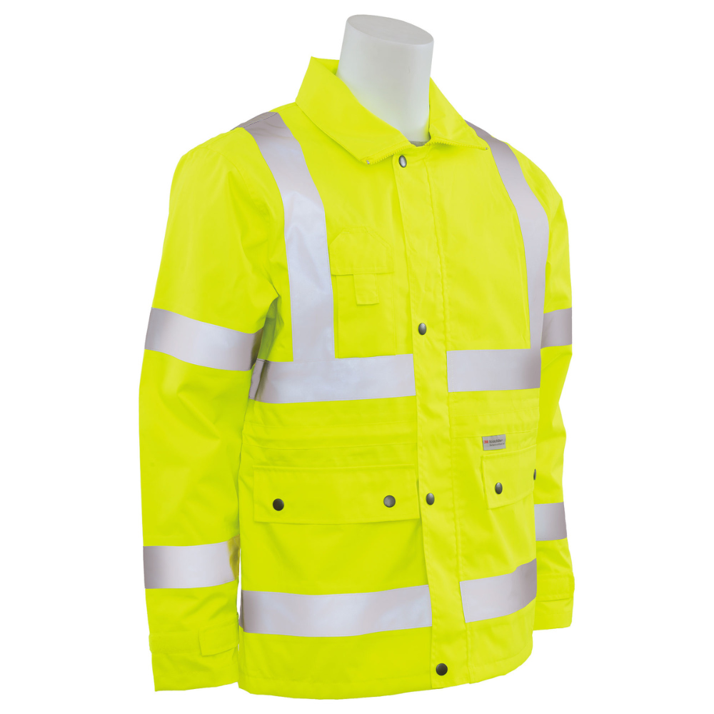 ERB Safety S371 Class 3 Raincoat (Hi-Viz Lime)