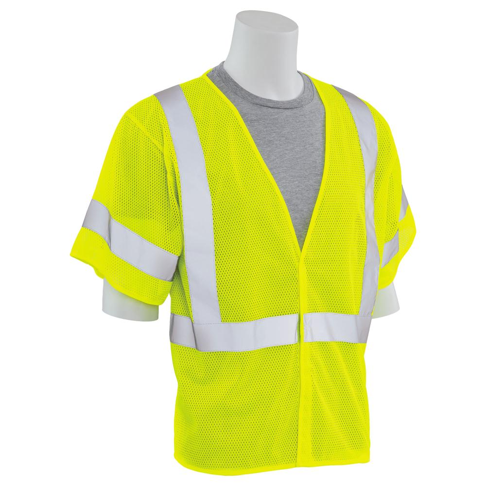 ERB Safety S662 Type R, Class 3 No Pockets Mesh Safety Vest (Hi-Viz Lime) Pack of 12
