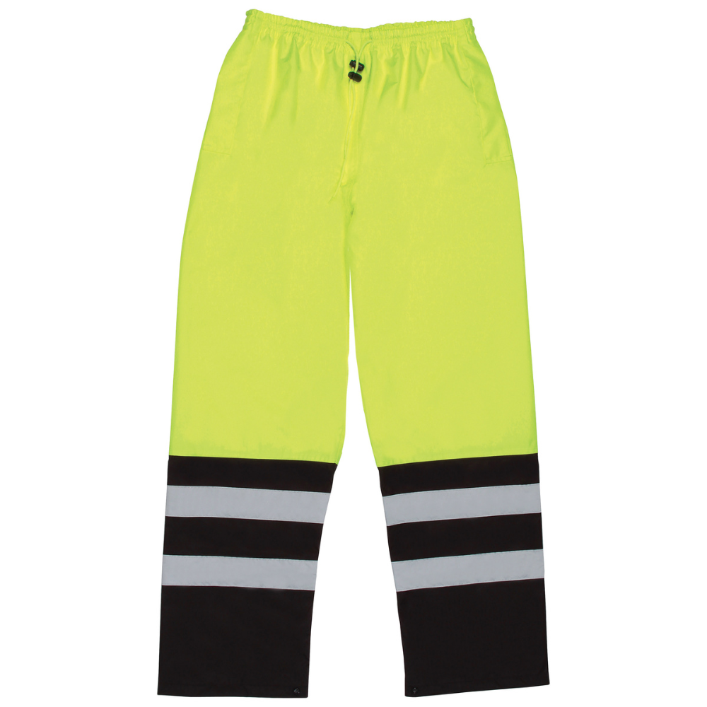 ERB Safety S849 Class E Black Bottom Rain Pants (Lime)