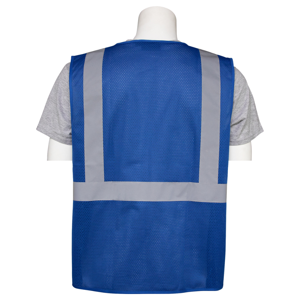 ERB Safety S863P Non Ansi Mesh Zip Vest (Blue)| All Security Equipment