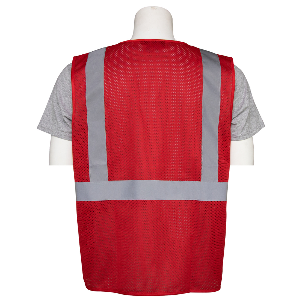 ERB Safety S863P Non Ansi Mesh Zip Vest (Red) | All Security Equipment