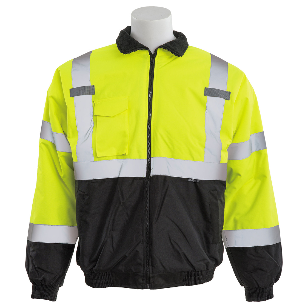 ERB Safety W105 Jacket 100% Polyester with Polyurethane Coating (Lime)