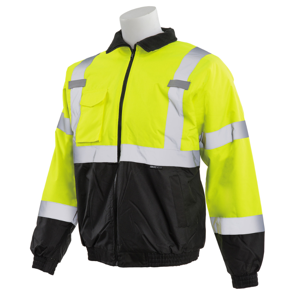 ERB Safety W105 Jacket 100% Polyester with Polyurethane Coating (Lime)