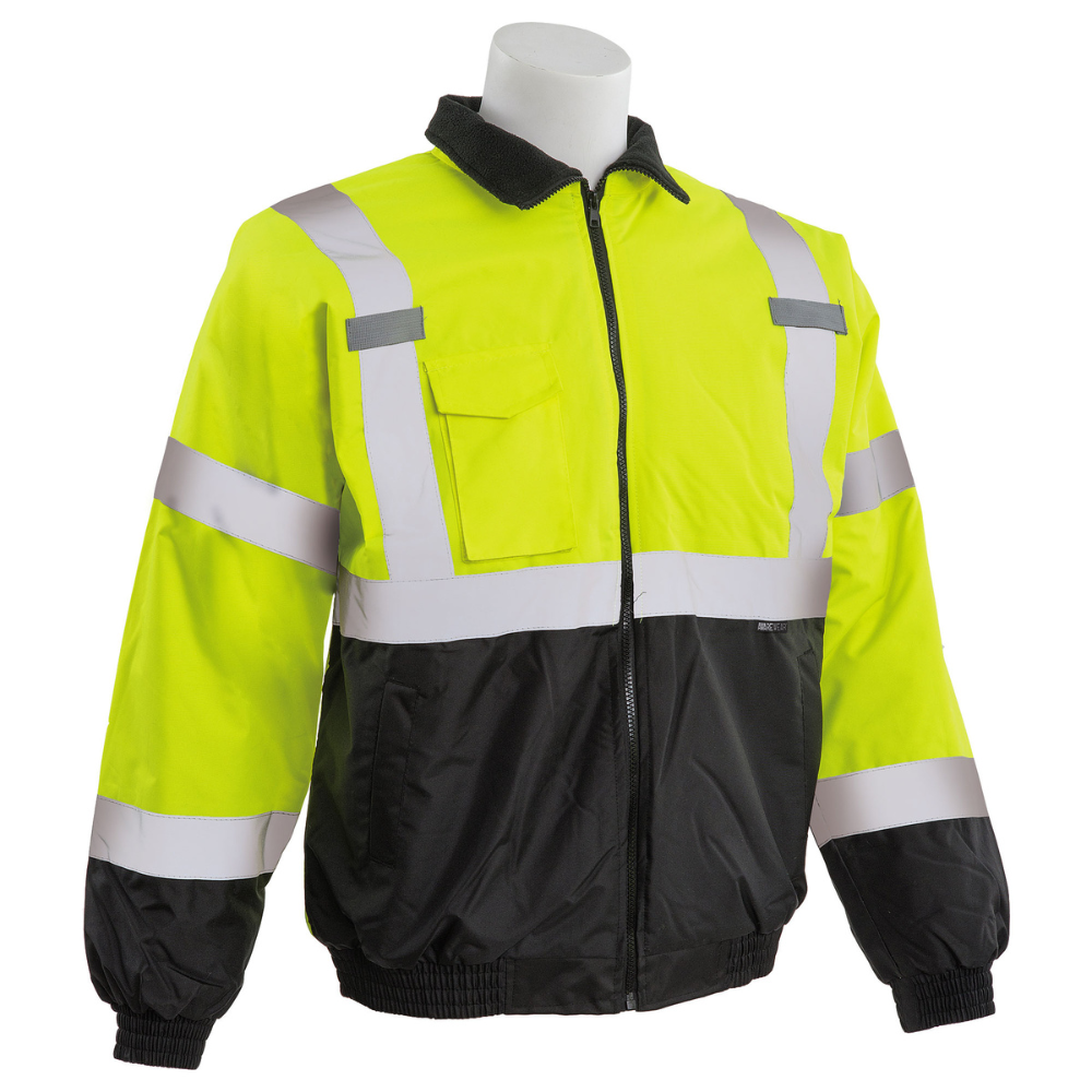 ERB Safety W105 Jacket 100% Polyester with Polyurethane Coating (Lime)