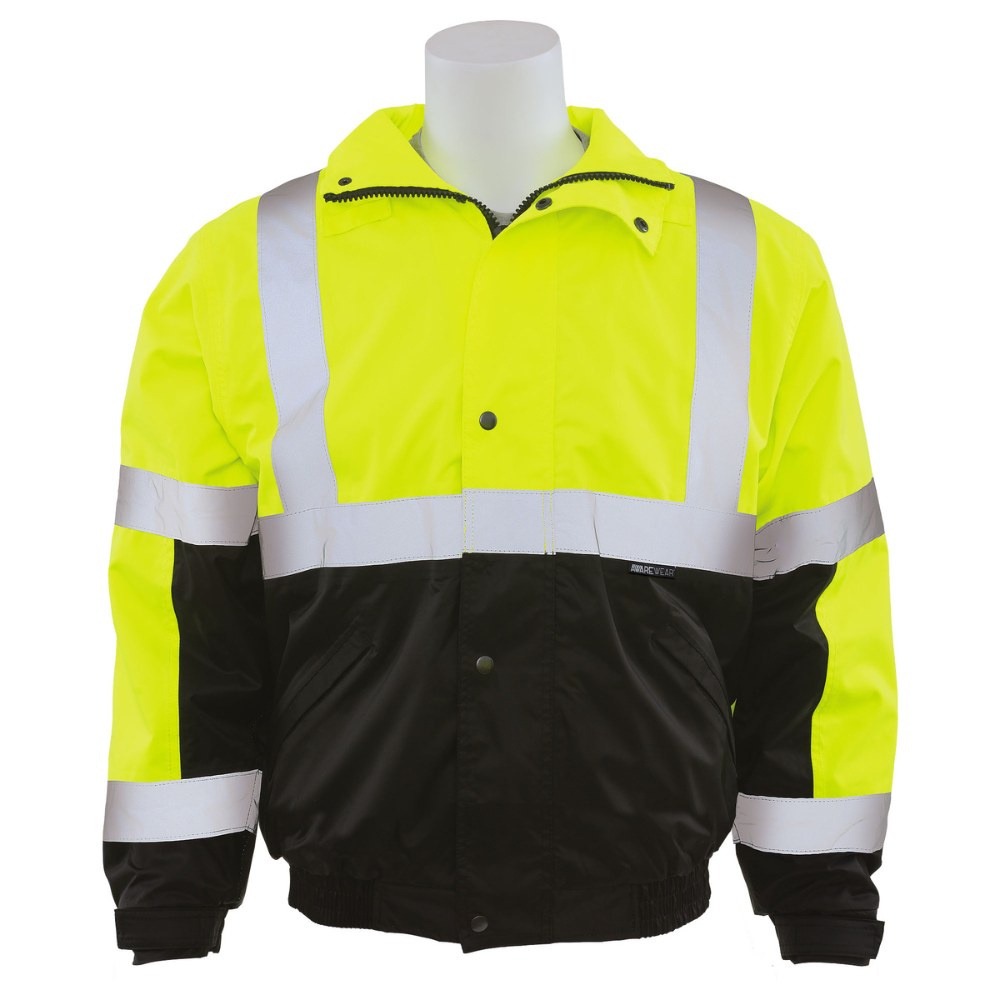 ERB Safety W106 Jacket 100% Polyester w/ Polyurethane Coating (Lime)