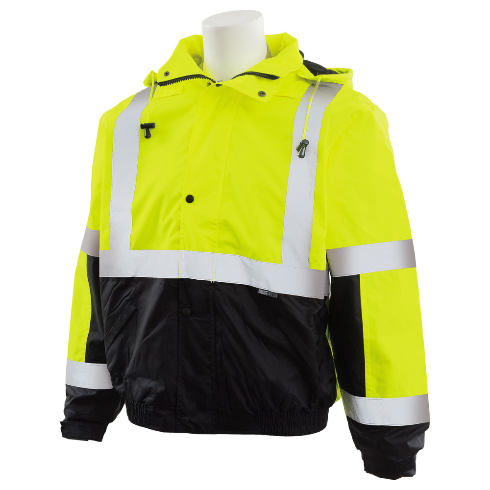 ERB Safety W106 Jacket 100% Polyester w/ Polyurethane Coating (Lime)