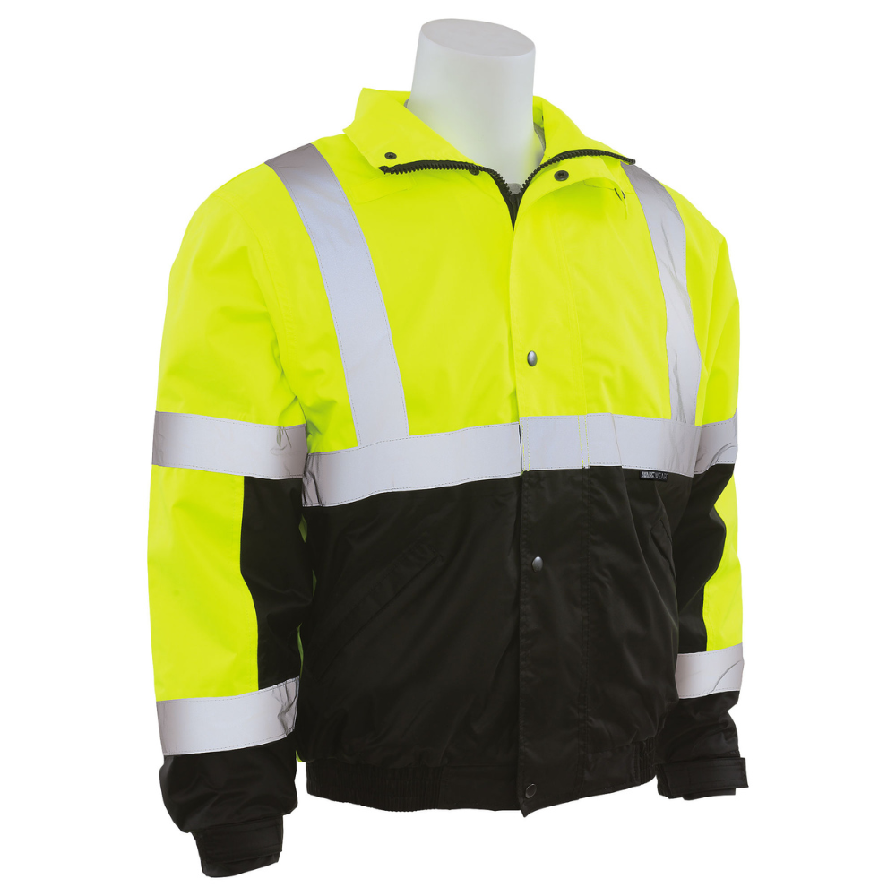 ERB Safety W106 Jacket 100% Polyester w/ Polyurethane Coating (Lime)