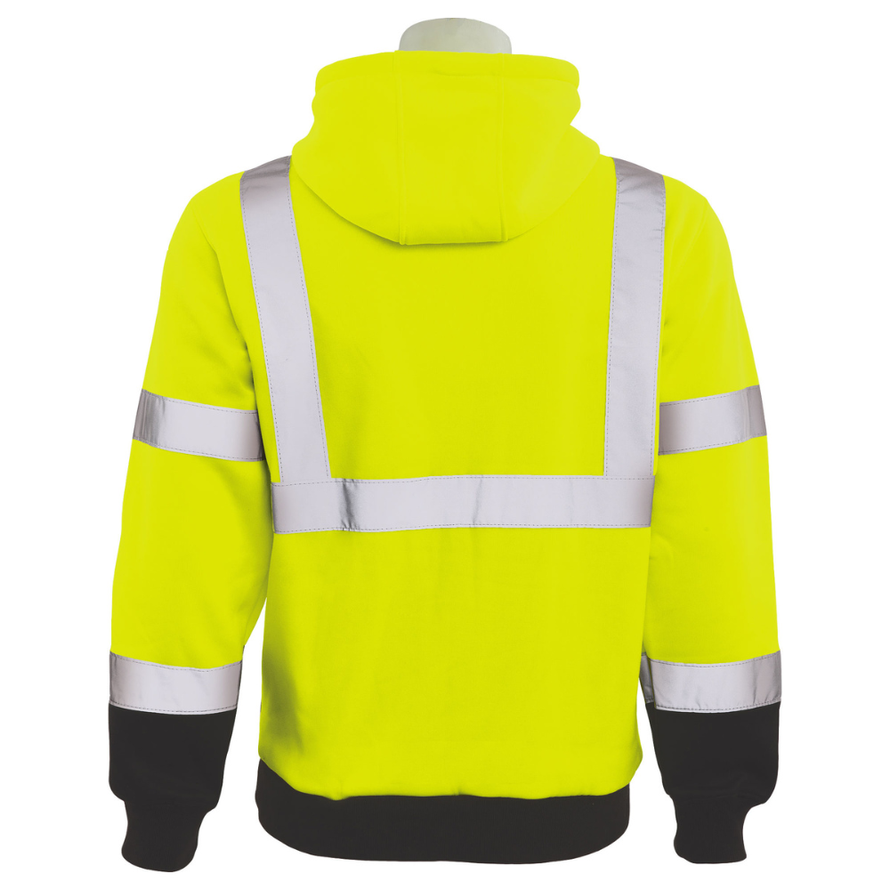 ERB Safety W376B Pullover Hoodie Black Bottom Sweatshirt (Lime)