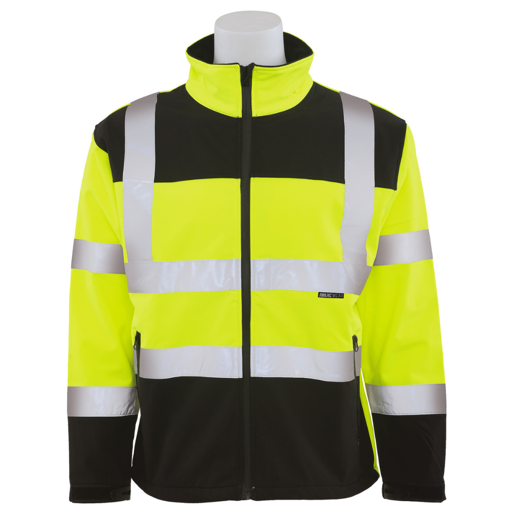 ERB Safety W650 Class 3 Men's Softshell Jacket (Hi-Viz Lime)