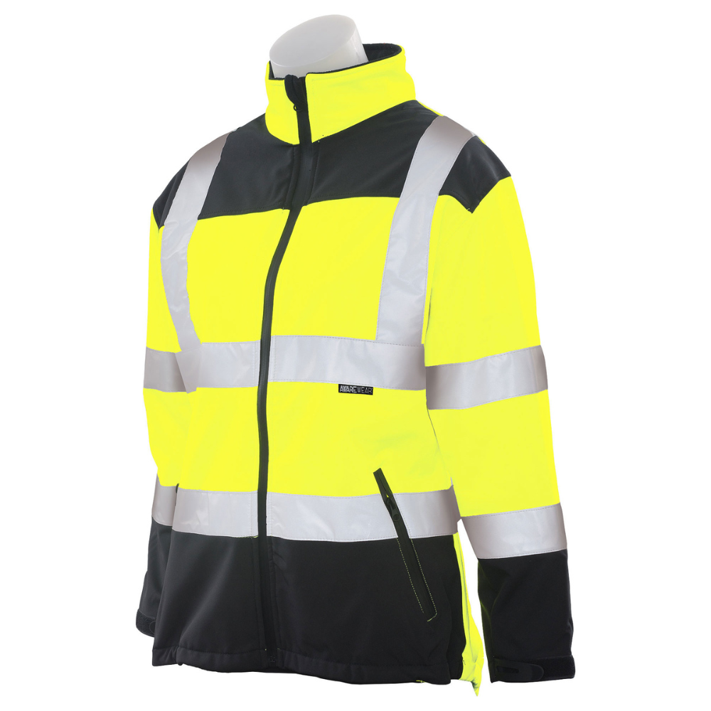 ERB Safety W651 Fitted Soft Shell Jacket (Hi-Viz Lime)