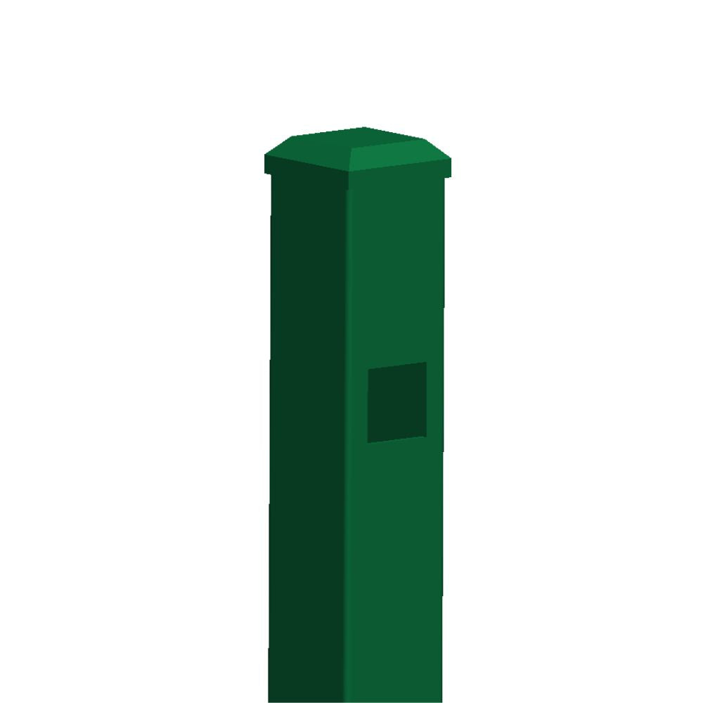 2" x 102" Commercial End Post Doggie Picket Flat Head (Green)