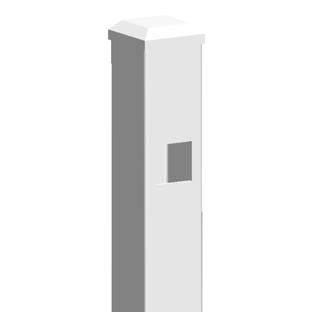 2" x 72'' Commercial Gate Post Doggie Picket Flat Head (White)