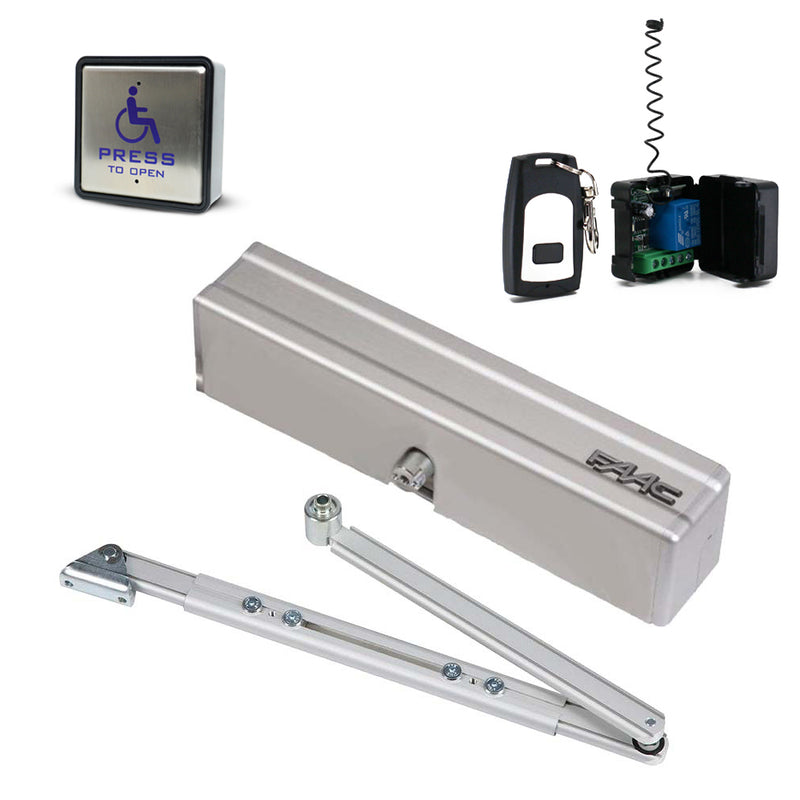 FAAC 950N2 Electric Door Opener with Articulated Pushing Arm Kit