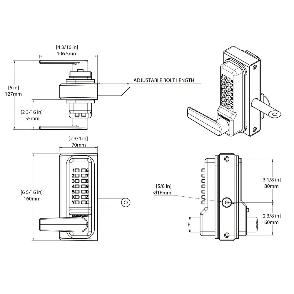 GateMaster BDGSD4060 Superlock 2.0 Digital Gate Lock for 40-60mm | ASE