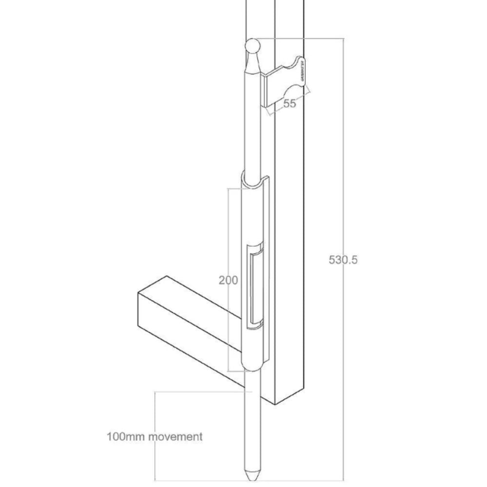 Gatemaster Auto Locking Drop Bolt Screw Fixed | All Security Equipment